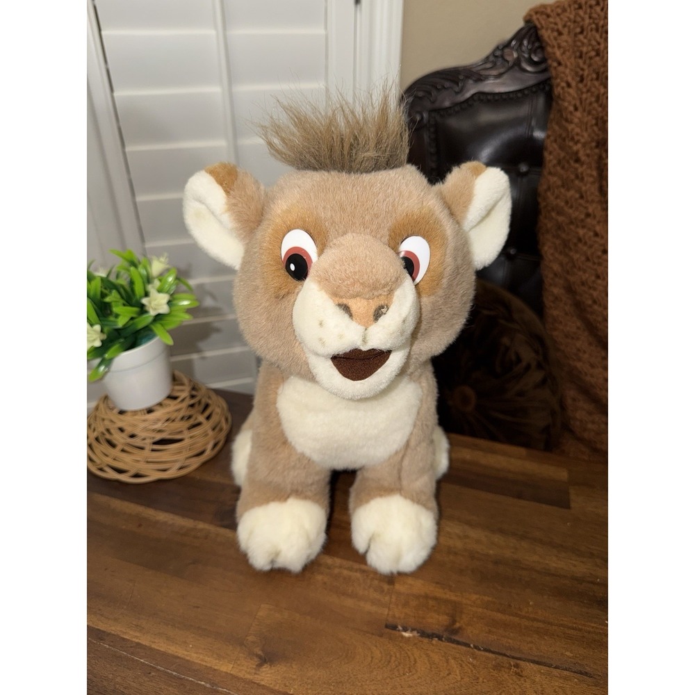 AA Aurora LION CUB Plush Stuffed Animal Surprised Look 1992 11" Vintage